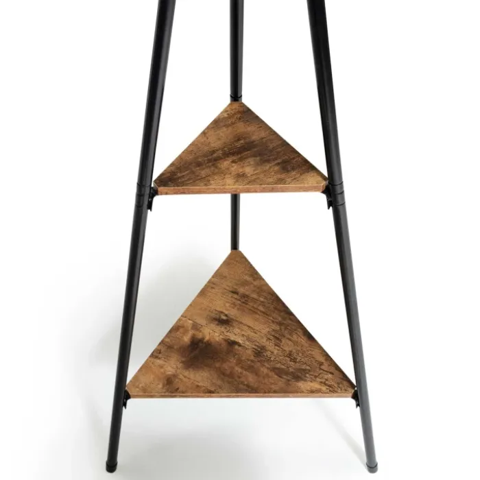 Porte-manteau bois métal design avec plateaux