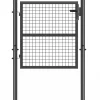 Portillon de jardin 105 x 100 cm en acier avec serrure et poignée gris anthracite