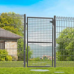 Portillon gris anthracite jardin en acier 105 x 150 cm