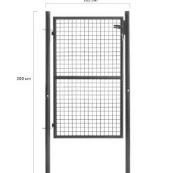 Portillon gris anthracite jardin en acier 105 x 150 cm