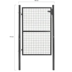 Portillon gris anthracite jardin en acier 105 x 125 cm