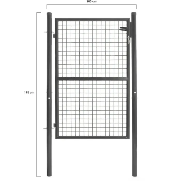 Portillon gris anthracite jardin en acier 105 x 125 cm