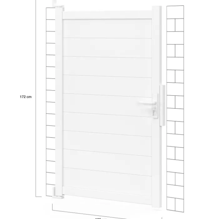 Portillon 100x160 cm en aluminium blanc