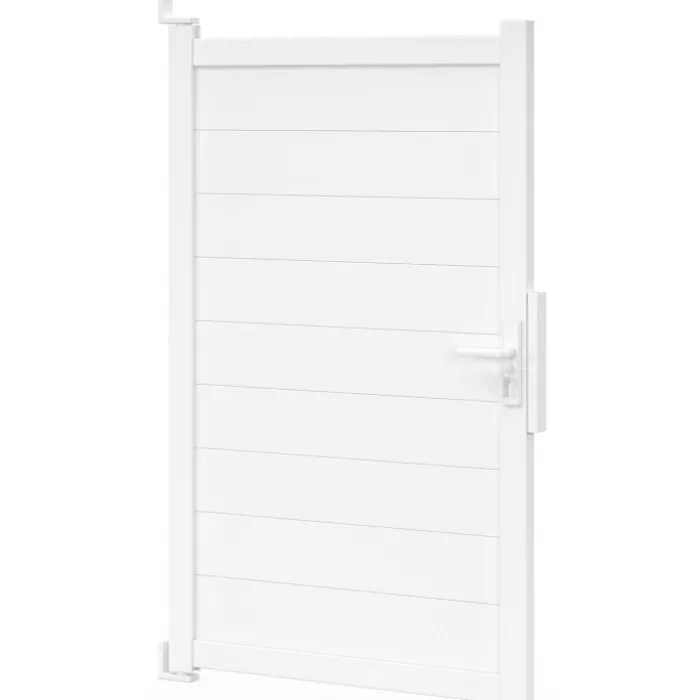 Portillon 100x160 cm en aluminium blanc