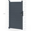 Portillon 100x180 cm en aluminium gris anthracite