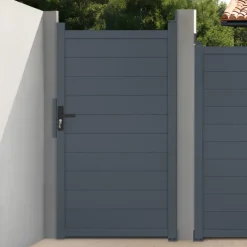Portillon 100x180 cm en aluminium gris anthracite