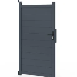 Portillon 100x180 cm en aluminium gris anthracite