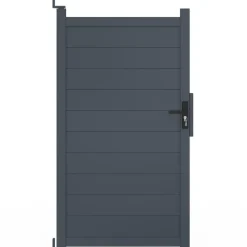 Portillon 100x180 cm en aluminium gris anthracite
