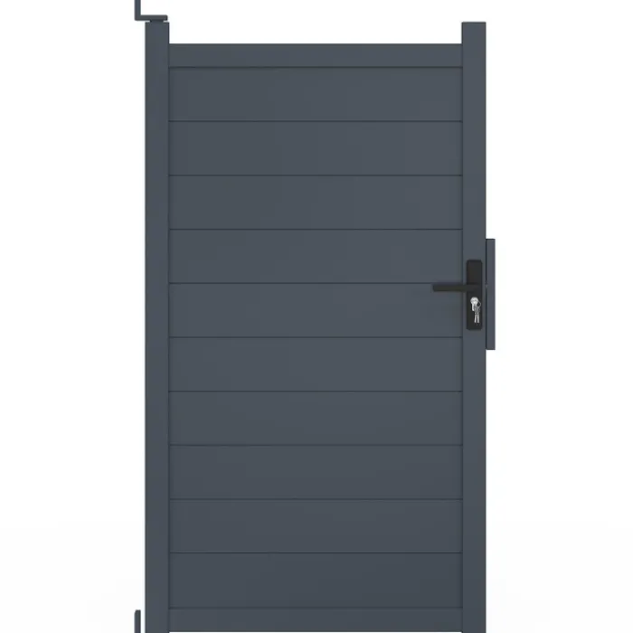 Portillon 100x180 cm en aluminium gris anthracite