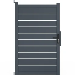 Portillon 100x160 cm en aluminium ajouré gris anthracite