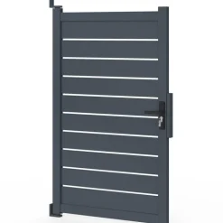 Portillon 100x160 cm en aluminium ajouré gris anthracite