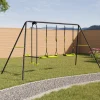 Portique balançoire 3 agrès pour jardin extérieur