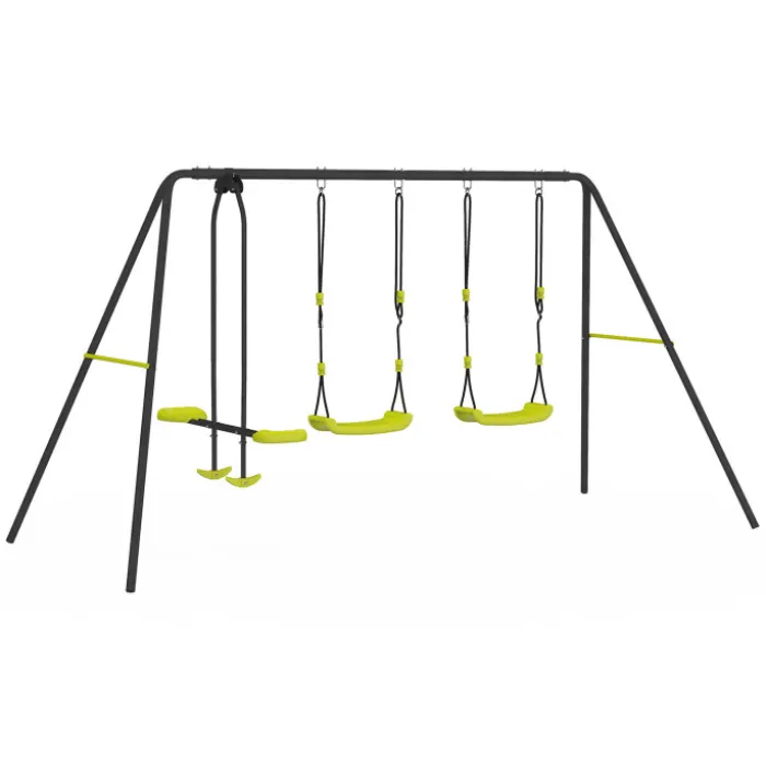 Portique balançoire 3 agrès pour jardin extérieur