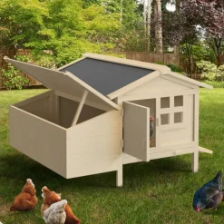 Poulailler en bois 5 poules avec pondoir sur pilotis XXL