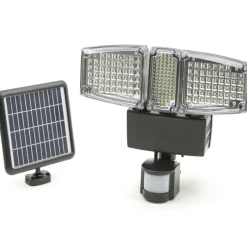 Projecteur LED solaire 3 spots 178 LED avec détecteur de mouvement