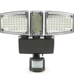 Projecteur LED solaire 3 spots 178 LED avec détecteur de mouvement