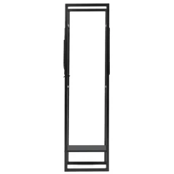 Range bûches vertical en acier noir et accessoires