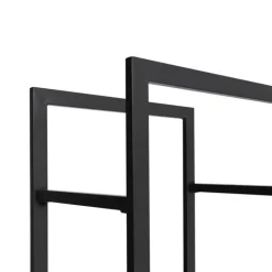 Range bûches vertical en acier noir et accessoires