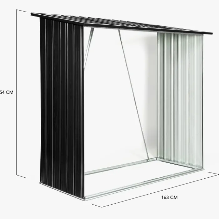 Rangement extérieur en acier pour bois de chauffage