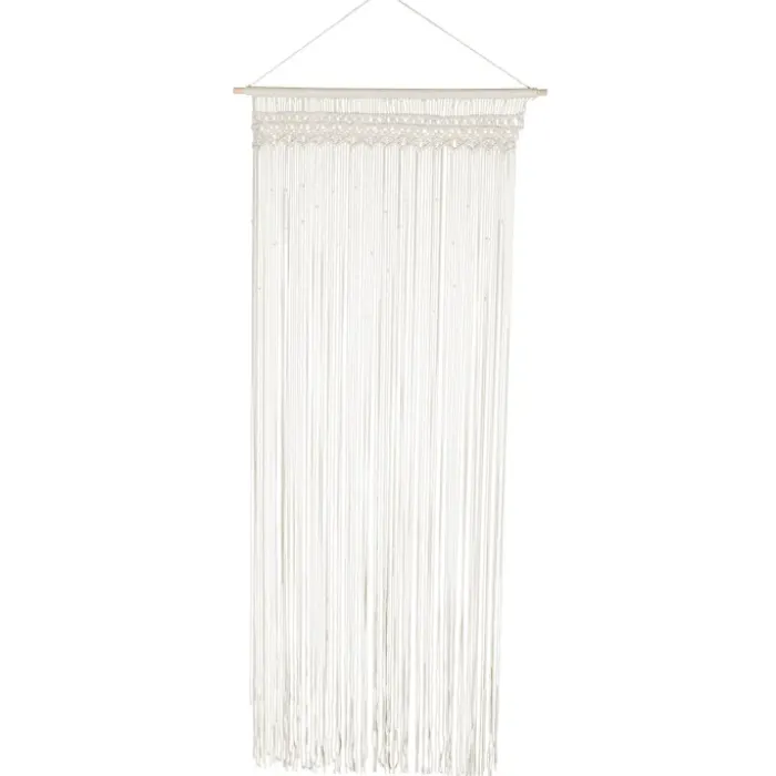 Rideau bohème beige en macramé