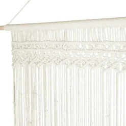 Rideau bohème beige en macramé