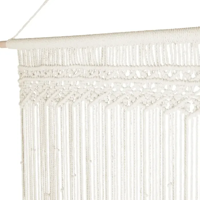 Rideau bohème beige en macramé