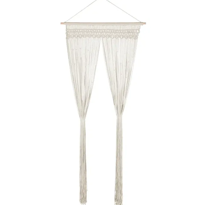 Rideau bohème beige en macramé