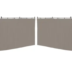 Rideaux de 3 et 4 M avec fermeture éclair pour pergola taupe : lot de 2