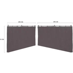 Rideaux extérieurs pour pergola 3x4m gris