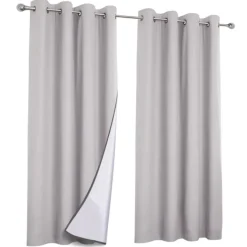 Rideaux occultants thermiques gris clair