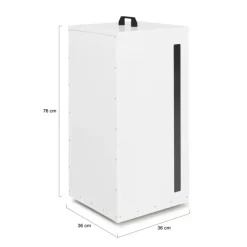 Réservoir à granulés - rangement à pellets 45 kg blanc 36 x 36 x 76 cm