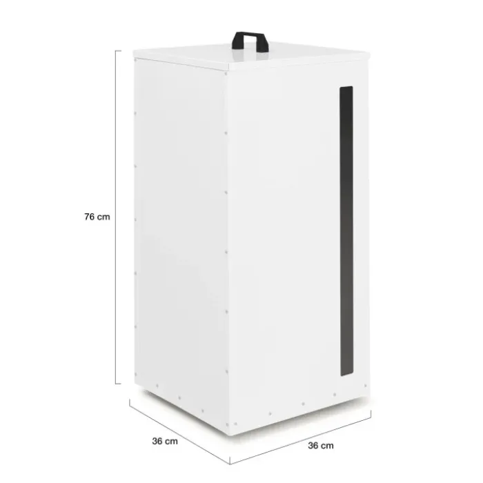 Réservoir à granulés - rangement à pellets 45 kg blanc 36 x 36 x 76 cm