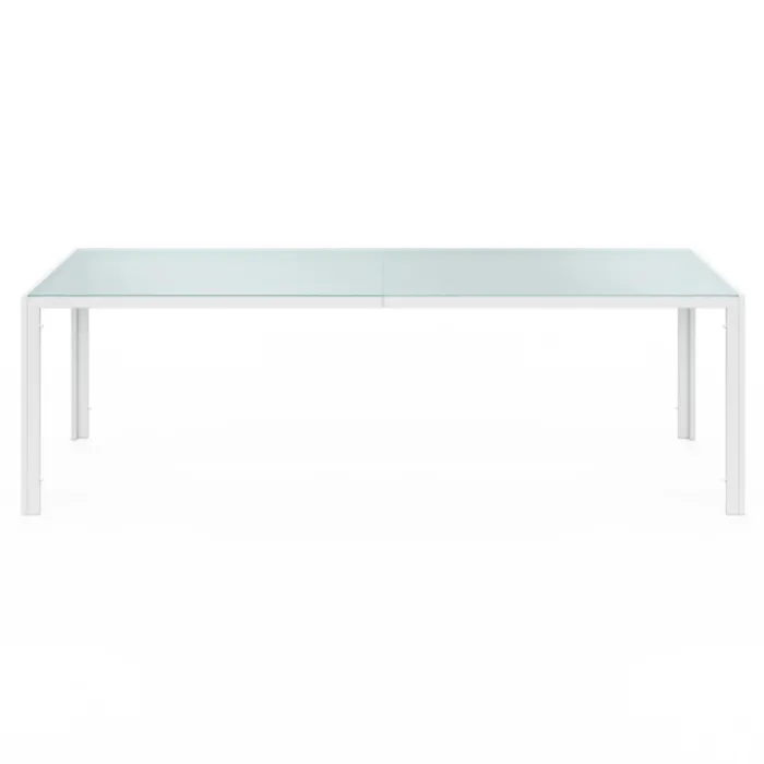 Salon de jardin 10 personnes blanc et beige 240 cm