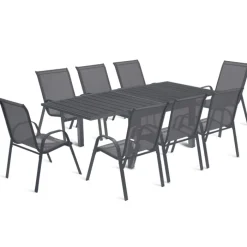 Salon de jardin avec table extensible 8 places