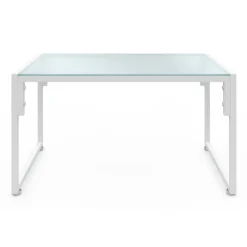 Salon de jardin bas 4 personnes en acier blanc