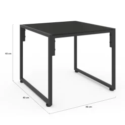 Salon de jardin bas 6 places en acier coloris gris anthracite