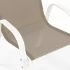 Salon de jardin blanc et beige table 190 cm et 8 chaises empilables