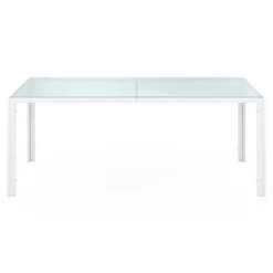 Salon de jardin blanc et beige table 190 cm et 8 chaises empilables