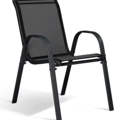Salon de jardin bois et noir extensible