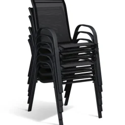 Salon de jardin bois et noir extensible