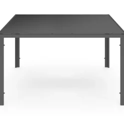Salon de jardin MADRID table carrée 130 CM et 8 chaises empilables gris anthracite