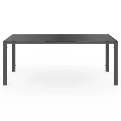 Salon de jardin mix color bleu, gris et noir table 190 cm et 8 chaises empilables