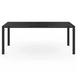 Salon de jardin noir table 190 cm et 8 chaises empilables