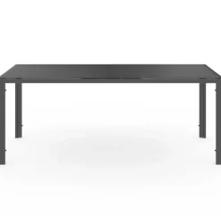 Salon de jardin table 190 CM et 8 chaises empilables gris anthracite
