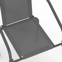 Salon de jardin table 190 CM et 8 chaises empilables gris anthracite