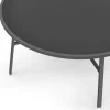 Salon de jardin table ronde 120 CM et 6 chaises empilables gris anthracite