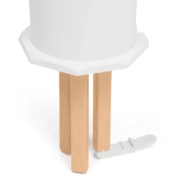 Séchoir à linge à rayons rotatif et pliable blanc et bois