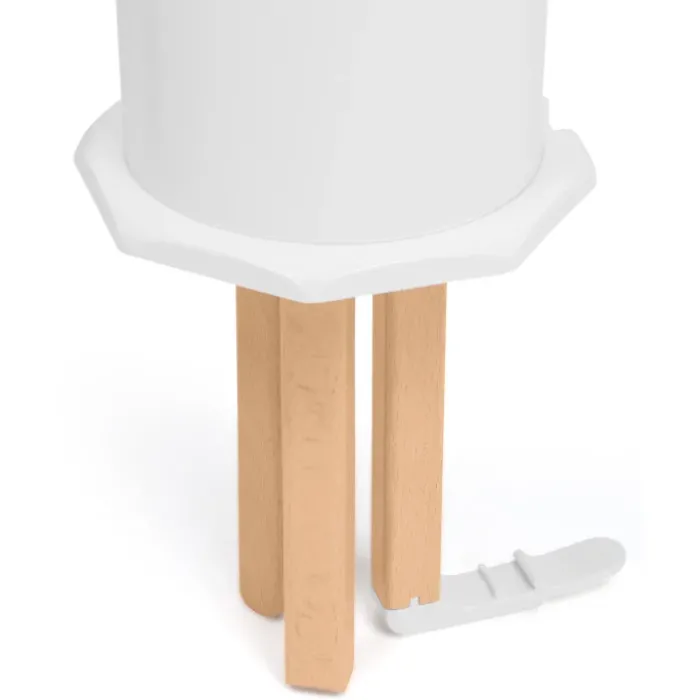 Séchoir à linge à rayons rotatif et pliable blanc et bois