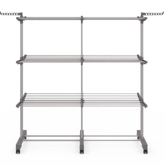 Séchoir à linge pliable extensible 40M gris 3 niveaux