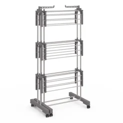 Séchoir à linge pliable extensible 40M gris 3 niveaux